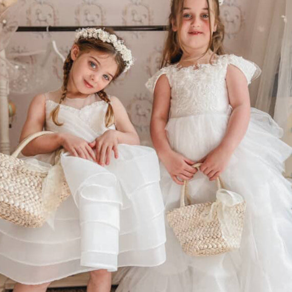 Flower Girl Straw Bag