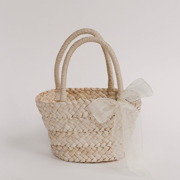 Flower Girl Straw Bag