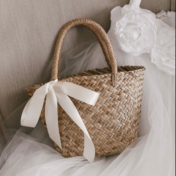 Joelle Flower Girl Straw Bag