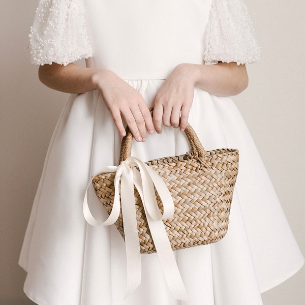 Joelle Flower Girl Straw Bag